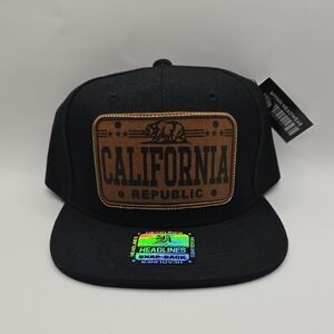 Black Snapback Hat with California Patch